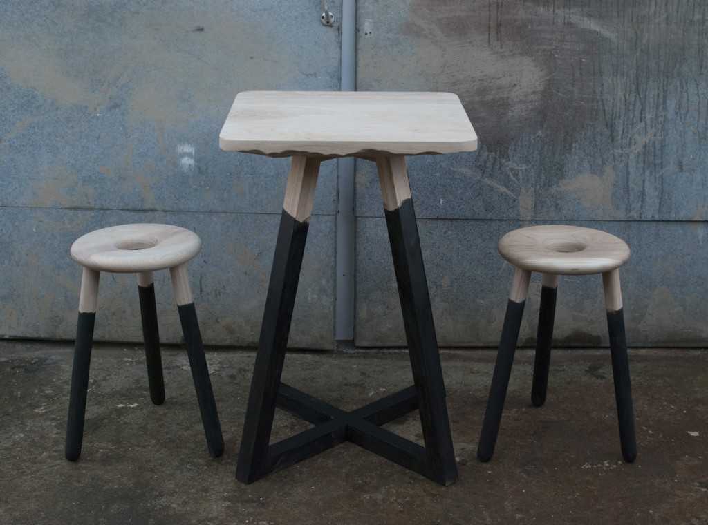 Squid Ink Table and Stools